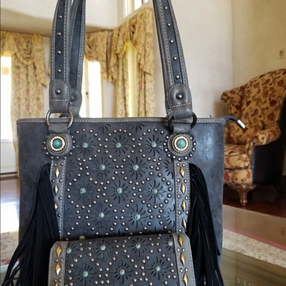 Montana west fringes conceal carry handbag&wallet - Picture 5 of 7